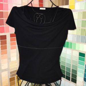 Charlotte Russe black top split sleeve